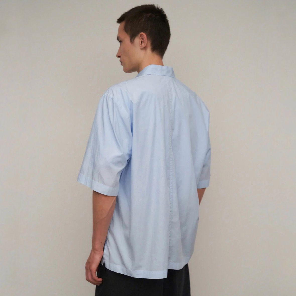 【残り一点】Shrink Cotton Lawn Oversized Half Sleeve Shirt