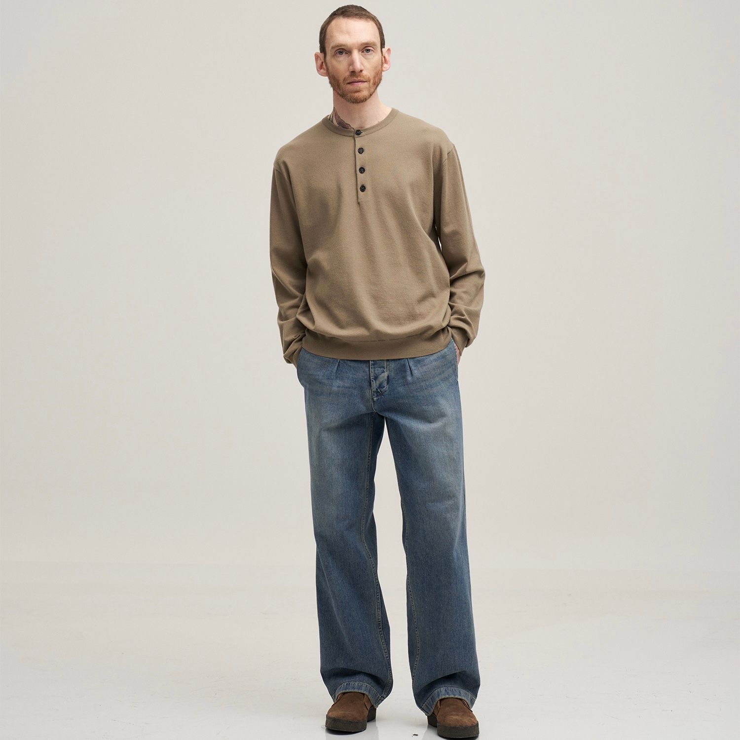 【残り一点】French Henry Neck Knit