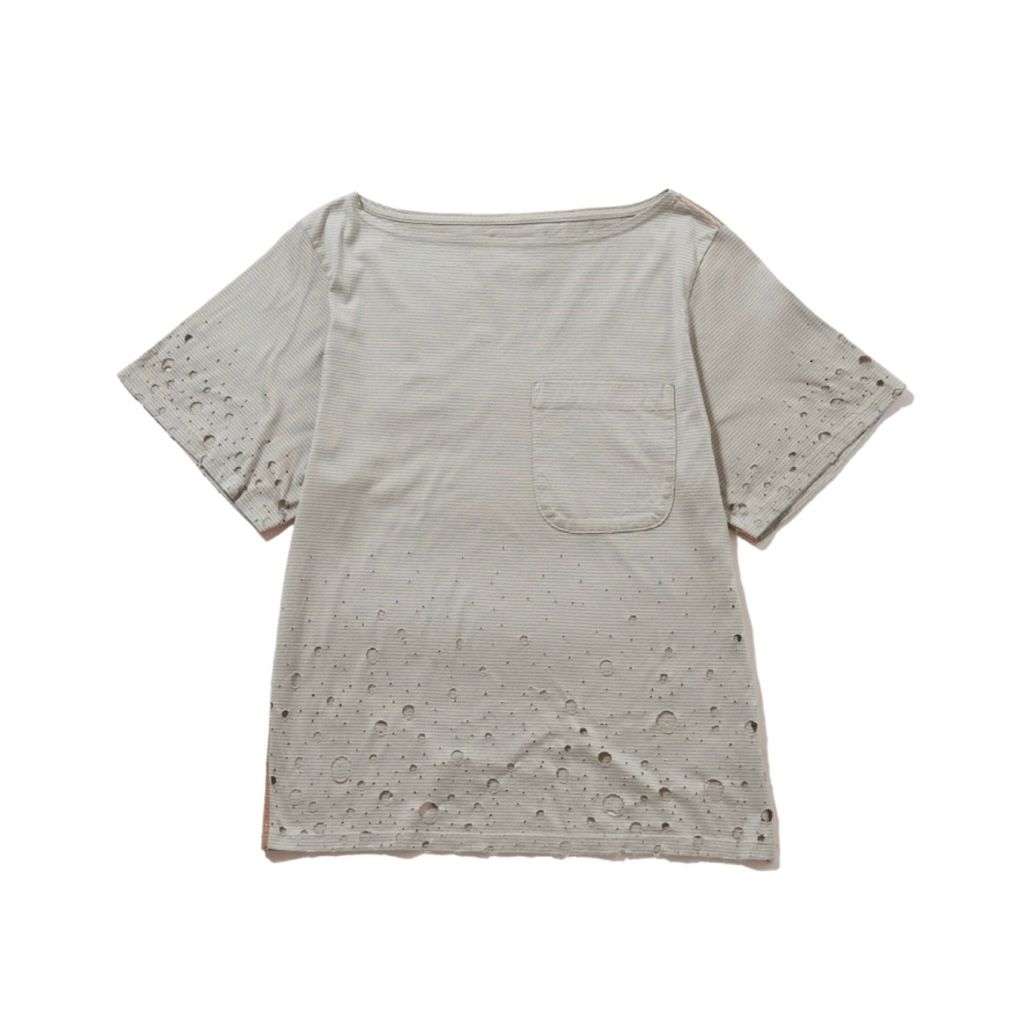 【残り一点】Destroyed Boat Neck Stripe Tee