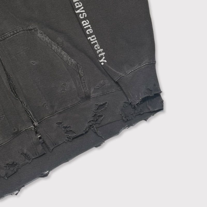 【残り一点】Bootleg Zip Up Hoodie With Damaged(SHINE)