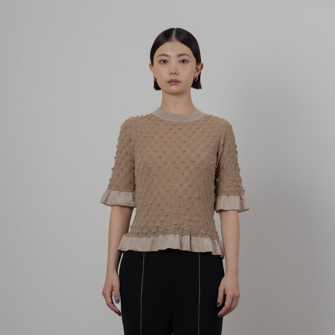 TAN - 【残り一点】Tiny Horns Knitted Tops | ACRMTSM ONLINE STORE