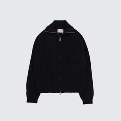 【残り一点】Wide Rib Highneck Zip Cardigan