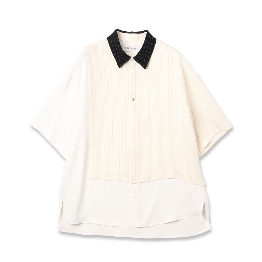 CULLNI - 【残り一点】Double Cloth Asymmetrical Stripe Short Sleeve ...