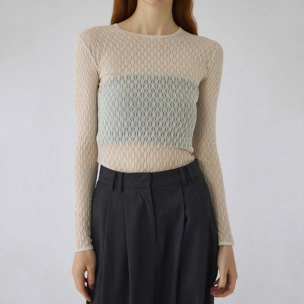 【再販売通知受付可能】Lace Knitting Tops