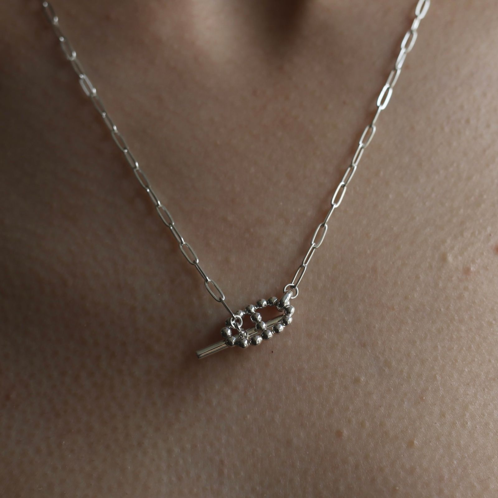【残り一点】PC Ball Anchor T-BAR Necklace