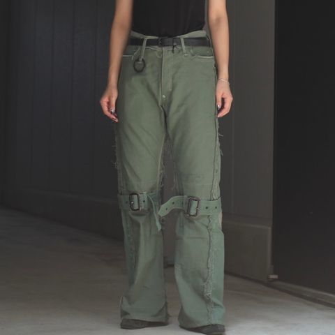 【残り一点】Slash Seam Twist Bondage Jeans(VINTAGE US ARMY LAUNDRY BAG)