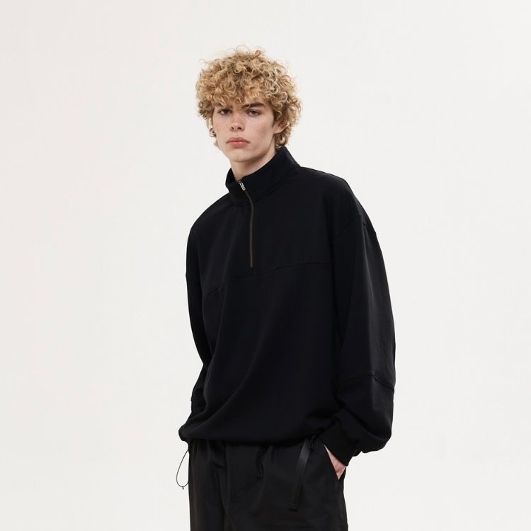 【残り一点】Bio Washed Easy Half Zip Sweat Shirts