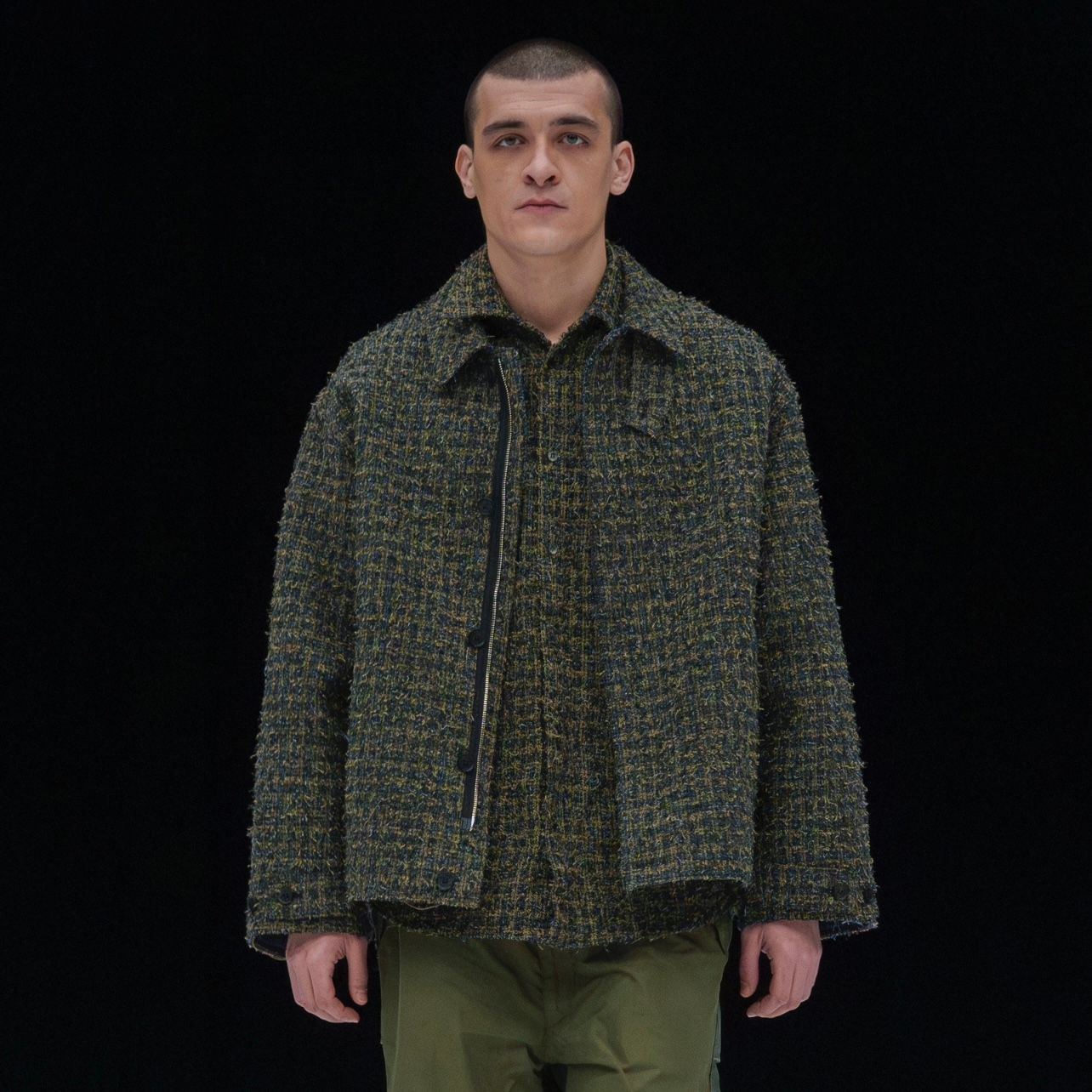 【残り一点】Needlepunched Cotton Plaid Shirt