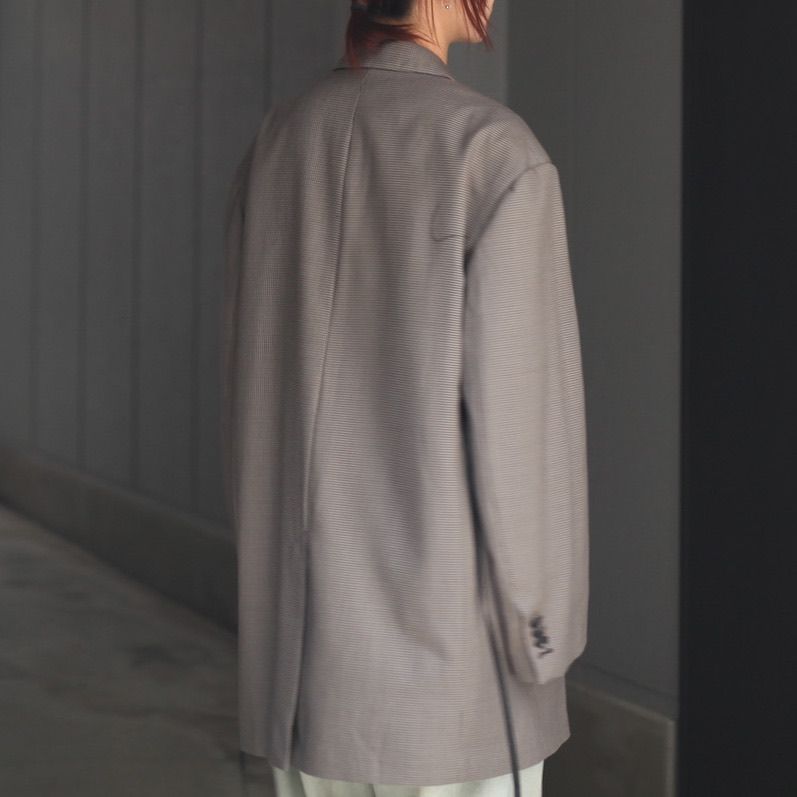 【残り一点】Double Weave Houndstooth Peak Lapel Short Coat
