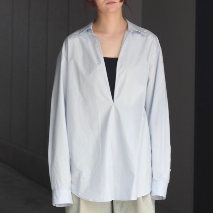 【再販売通知受付可能】Suvin Cotton Oversized Skipper Shirt
