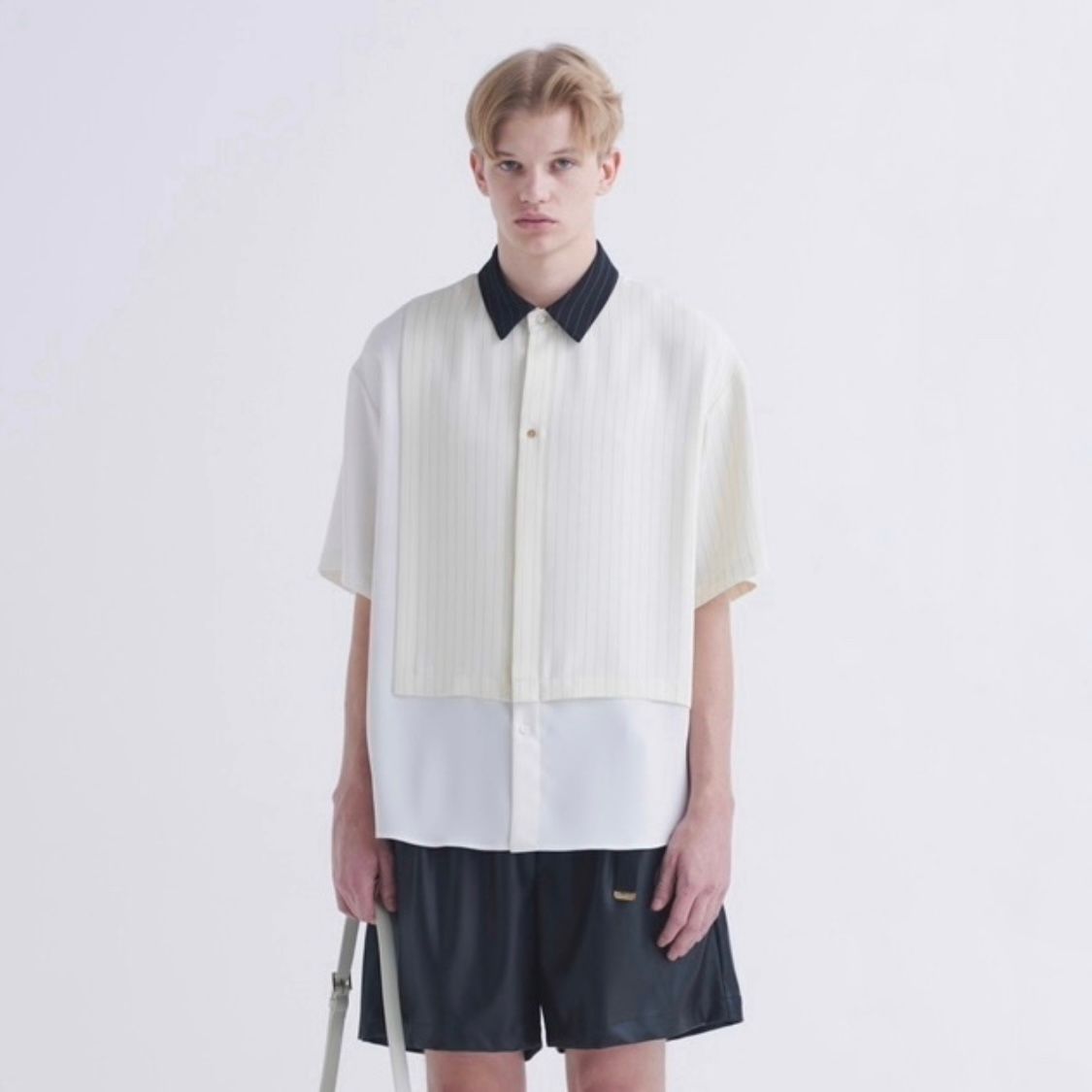 CULLNI - 【残り一点】Double Cloth Asymmetrical Stripe Short Sleeve ...