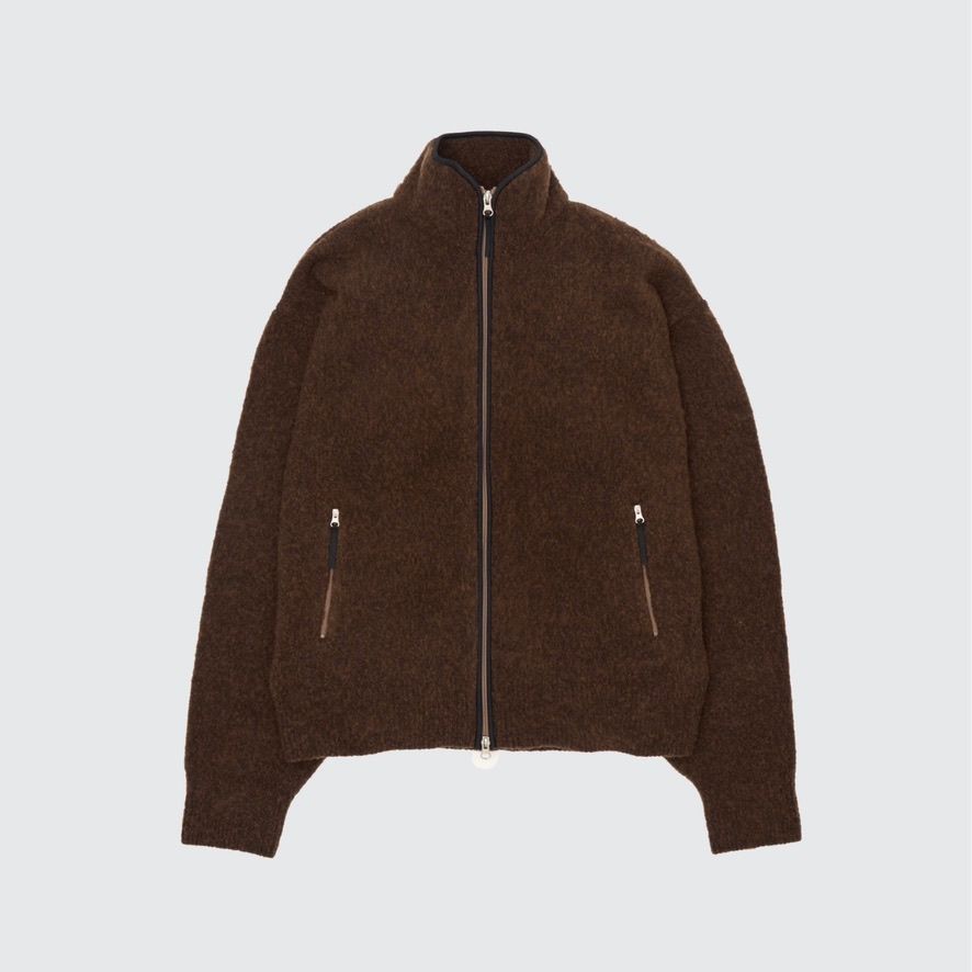 【残り一点】Boucle Knit Zip Jacket