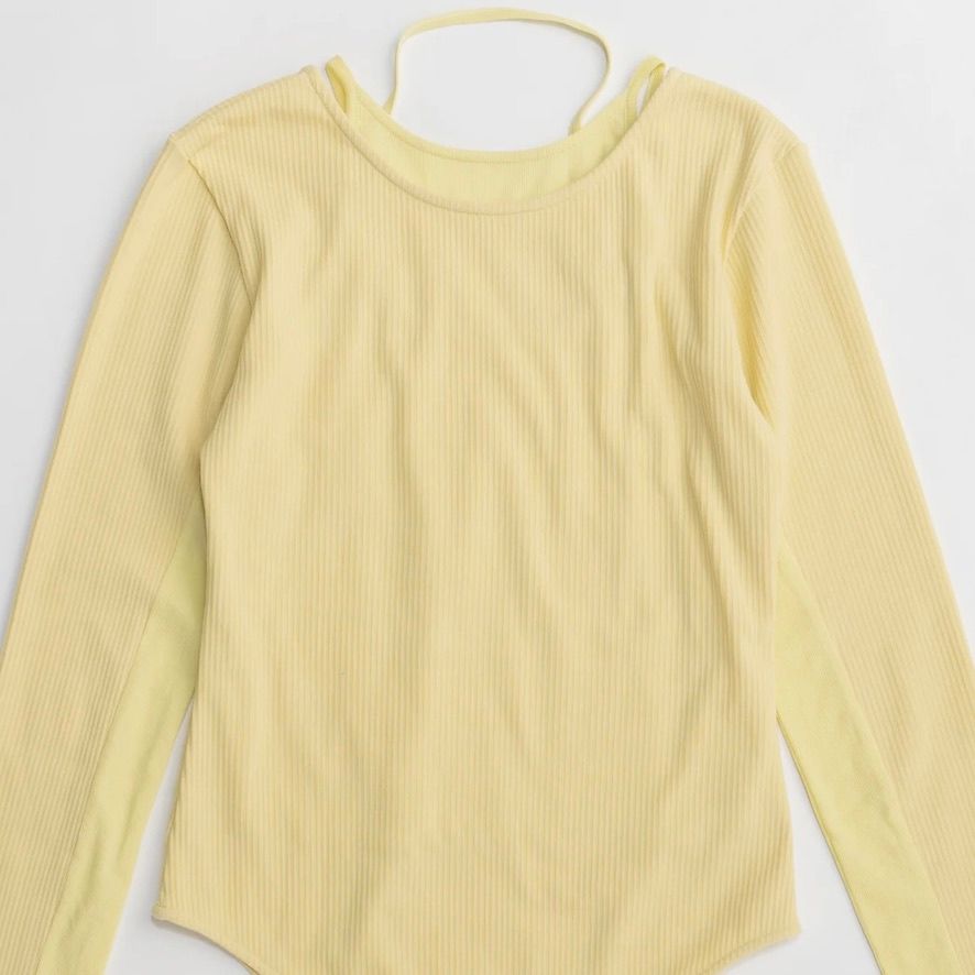 【残り一点】レイヤードリブトップス