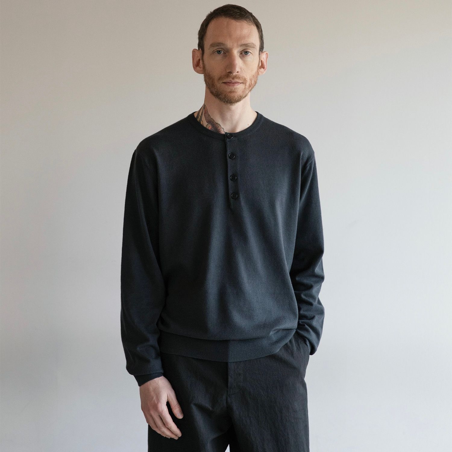 【残り一点】French Henry Neck Knit