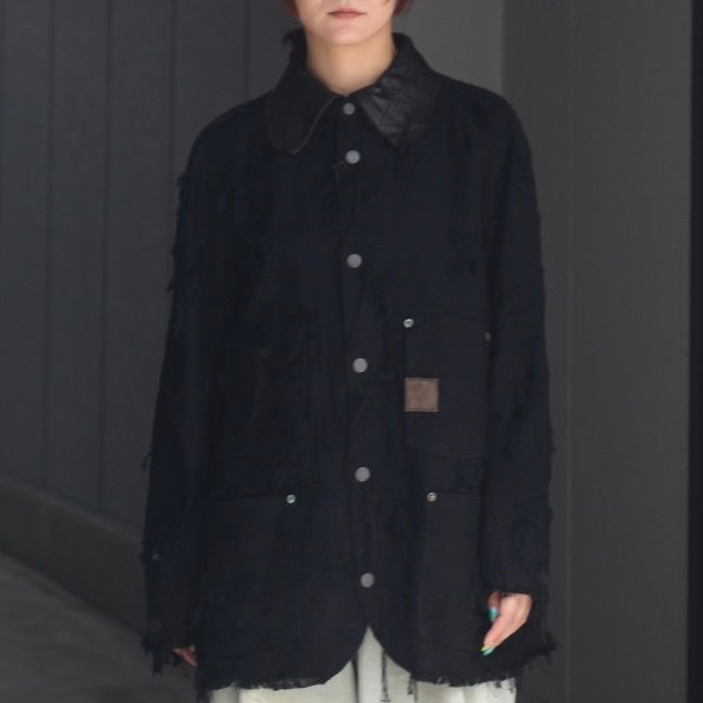 【残り一点】Rustic Collar Chore Jacket Boro Crust(NOIR)