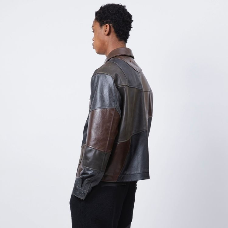 【残り一点】Unisex Patchwork Leather Jacket