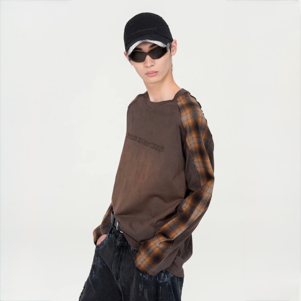 【残り一点】Black Plaid Panel Baseball Cap