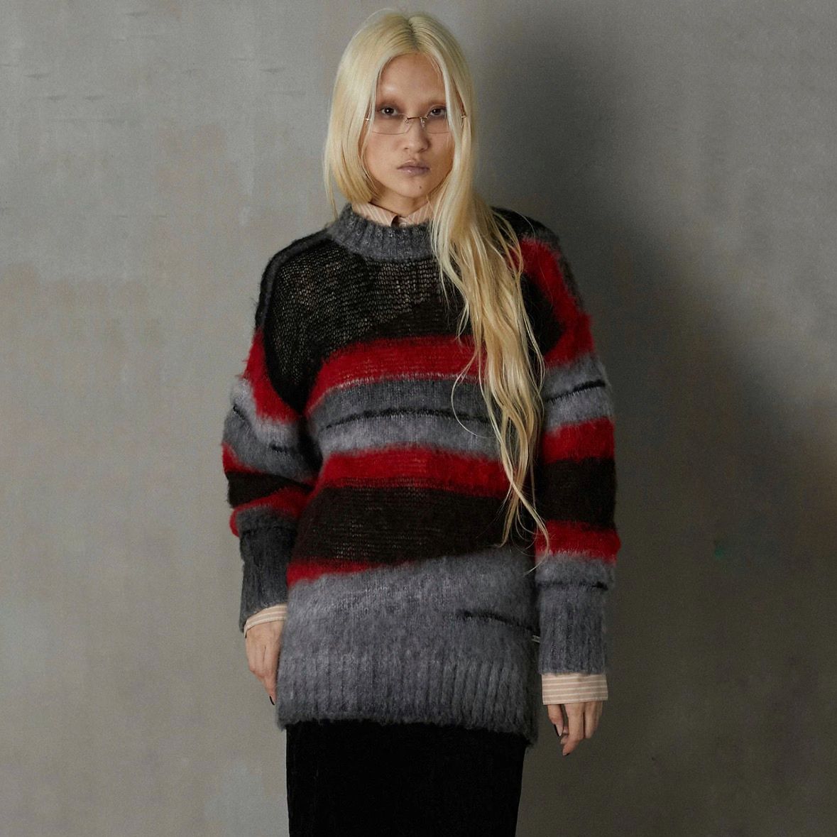 【残り一点】Mohair Border Knit