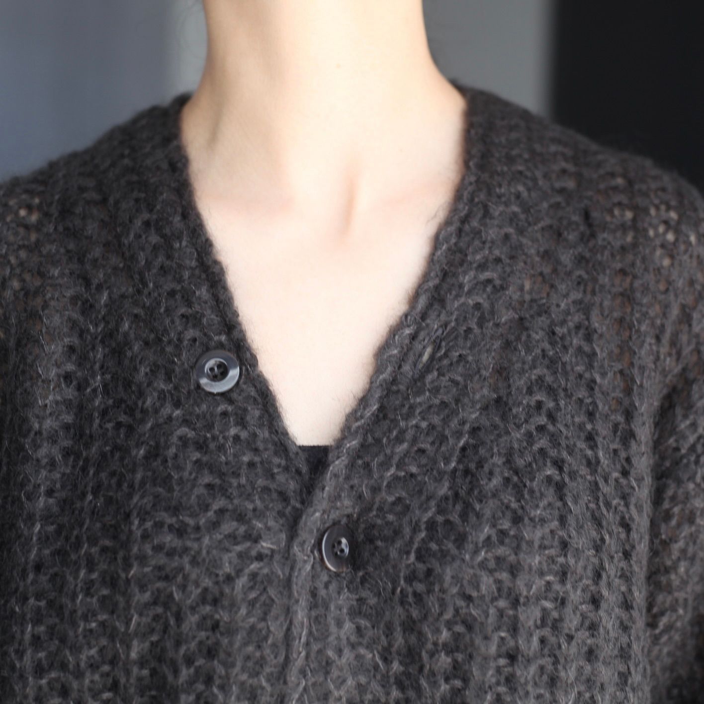 【残り一点】Mohair Silk Big Rib Cardigan