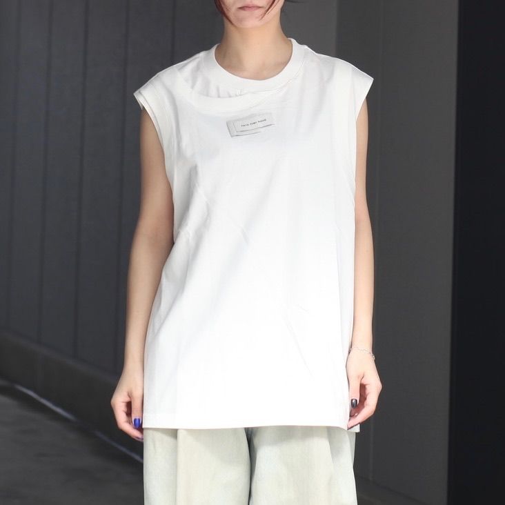 【残り一点】2in1 White Loose-Fit Tank Top