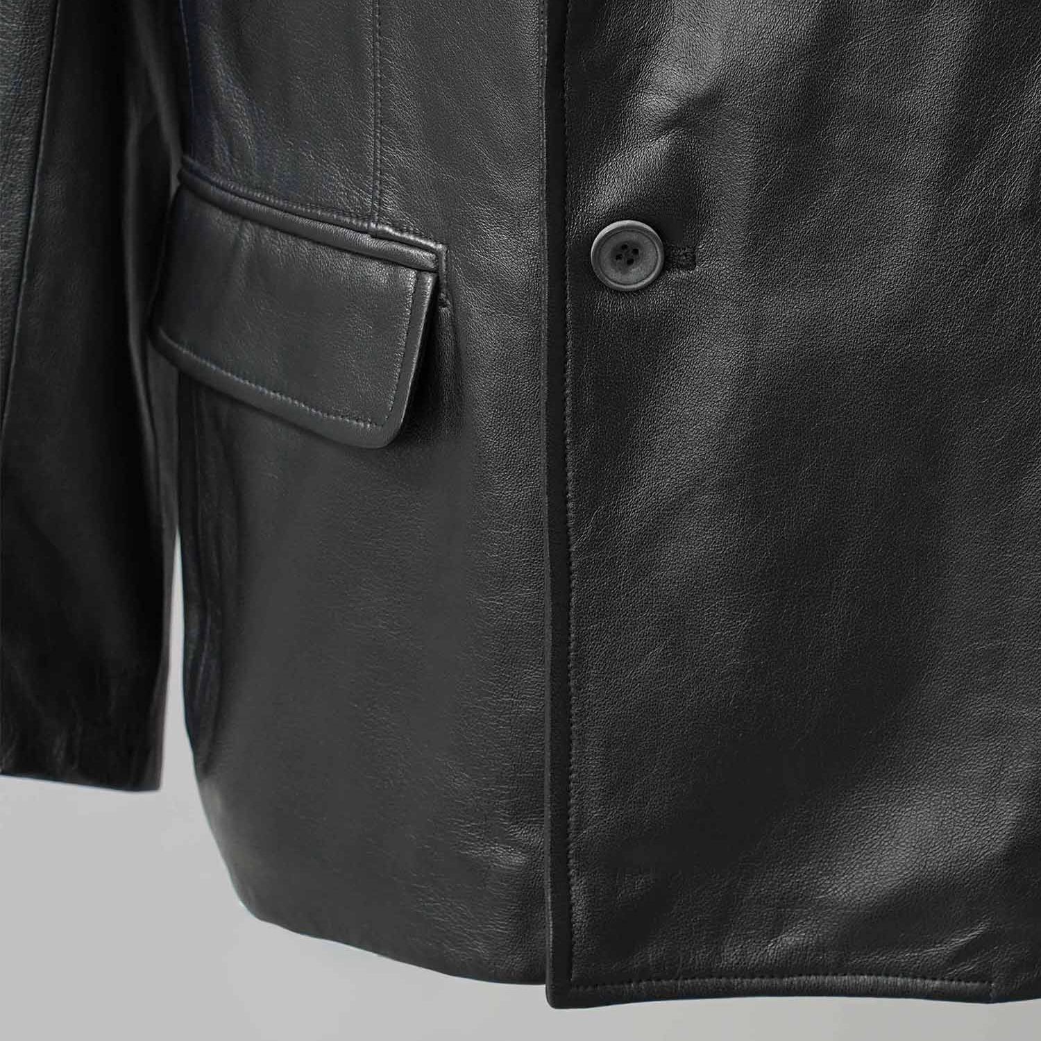 【残り一点】Sheep Leather Peaked Lapel Semi-Double Tailored Jacket