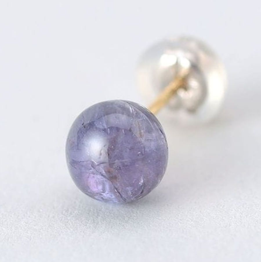 【お取り寄せ注文可能】Rough Stone Blue Zoisite Earrings(両耳用）