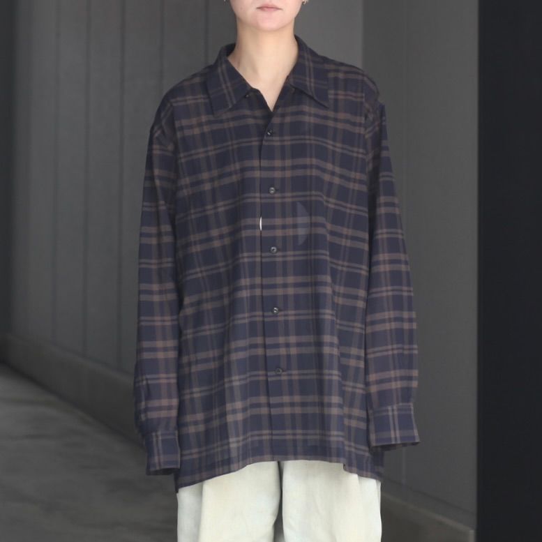 【残り一点】シアーコットンオープンカラーL/Sシャツ