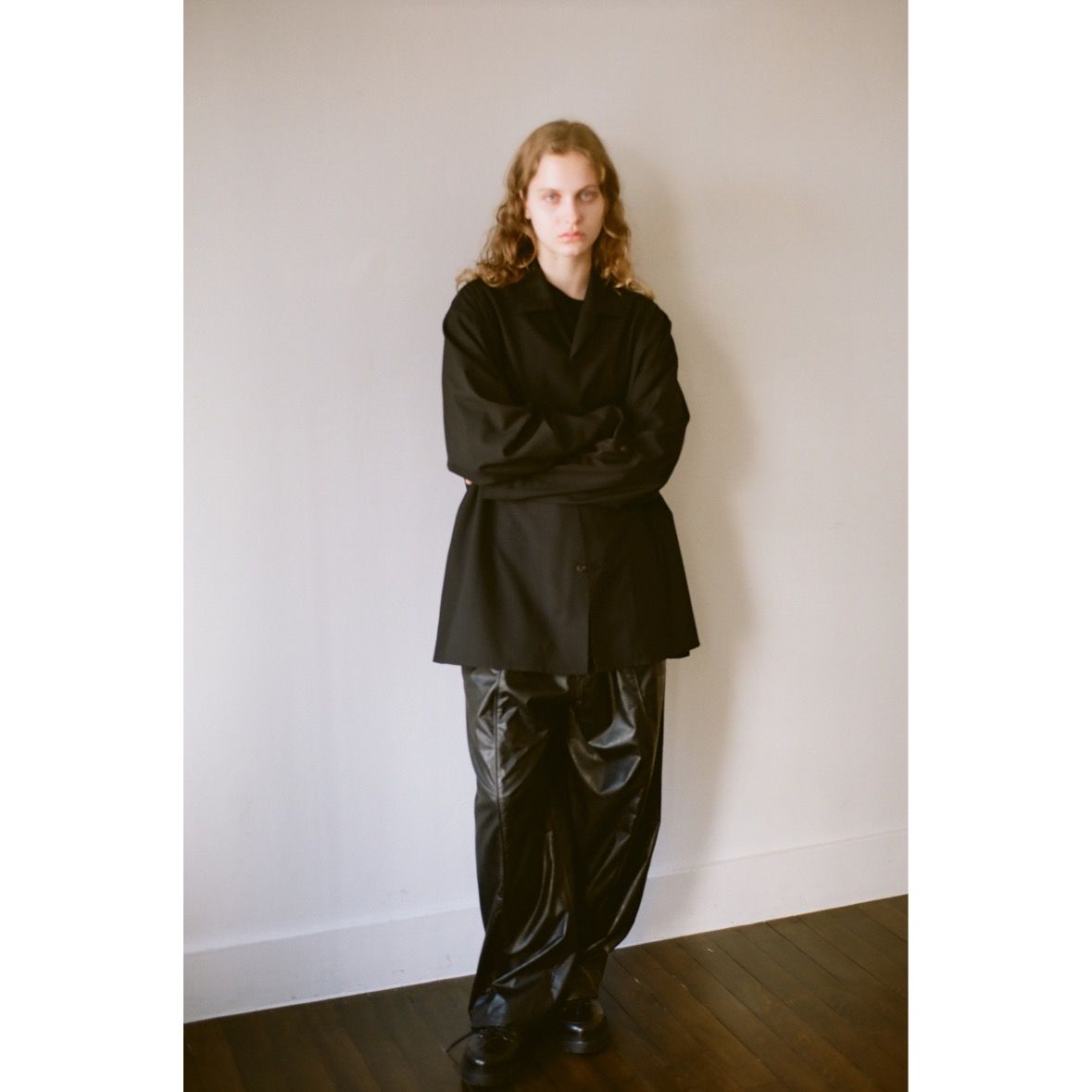 【残り一点】Black Leather Rivet Trousers
