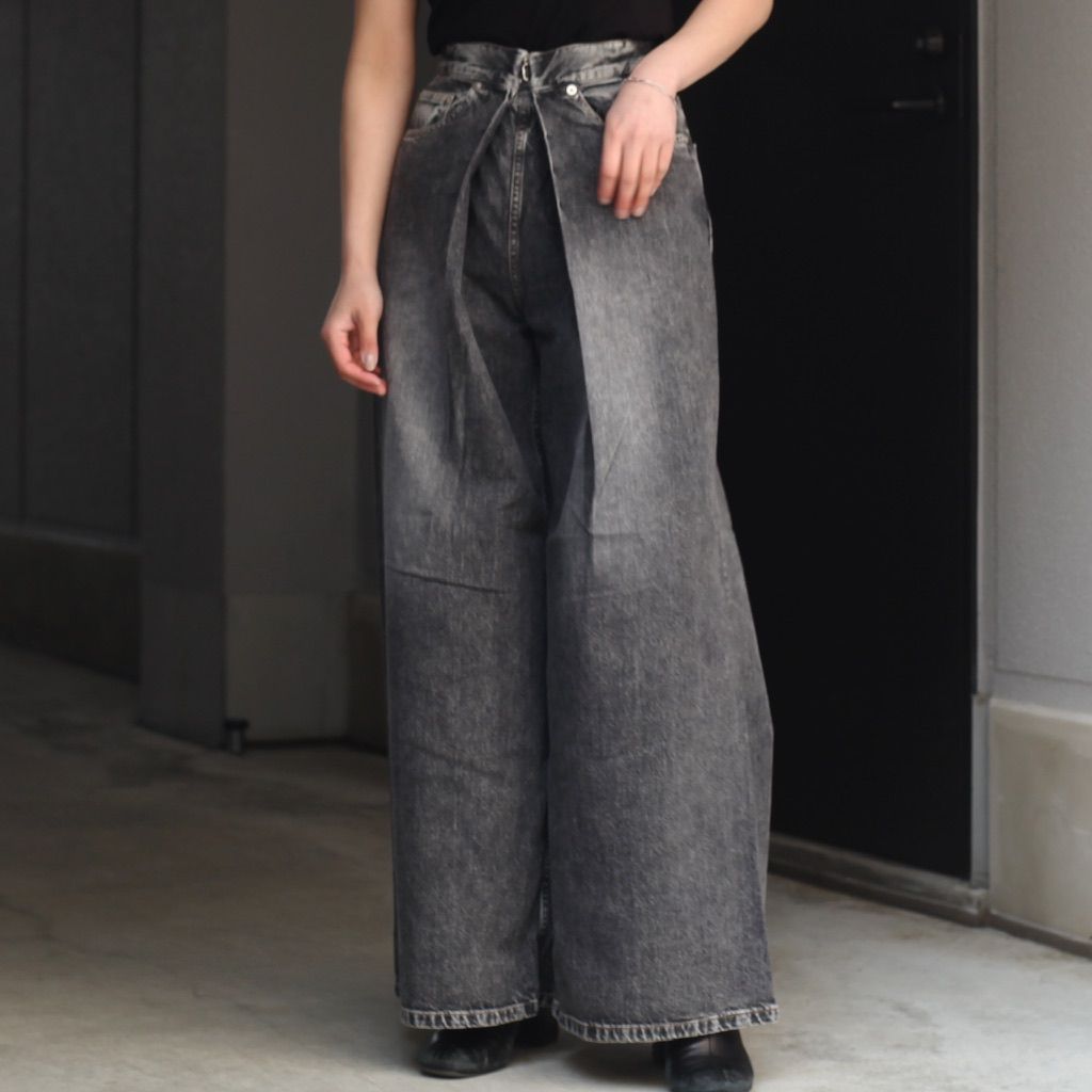 【残り一点】Washed Denim Wide Pants - S