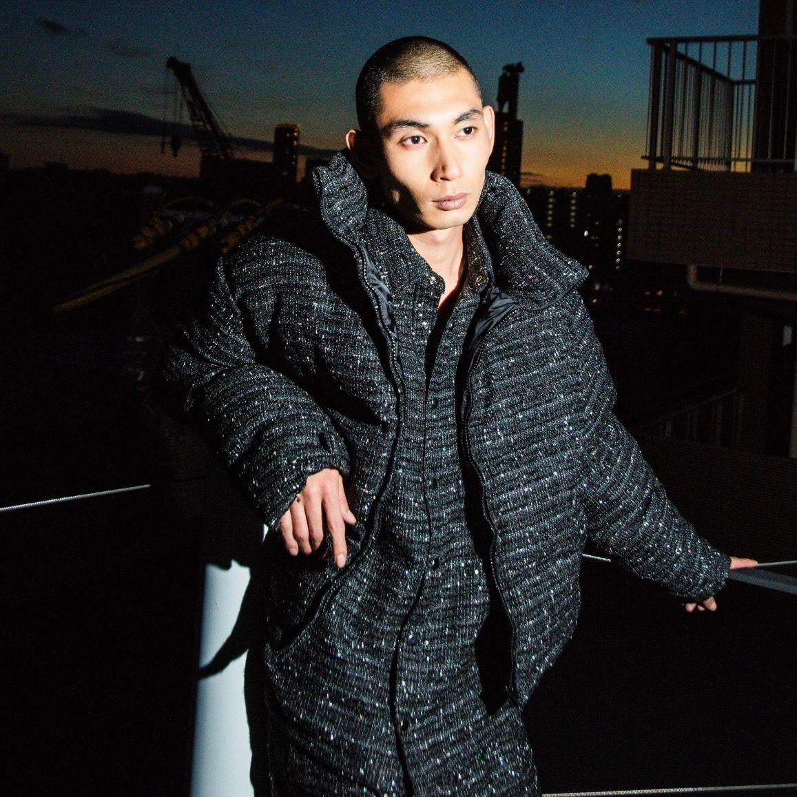 【残り一点】Shiny Tweed Down Jacket