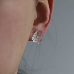 【お取り寄せ注文可能】Rough Stone Aquamarine Earrings(両耳用）