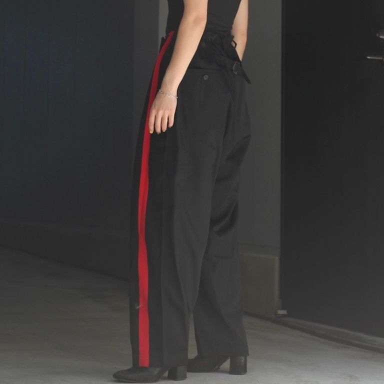 Yohji Yamamoto - 【残り一点】抜染赤ラインパンツ | ACRMTSM ONLINE STORE