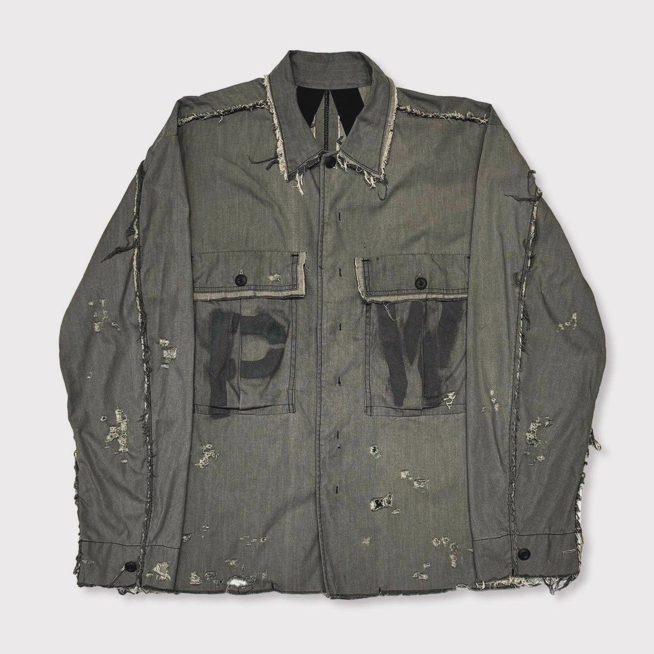 【残り一点】PW Slash Seam HBT Work Shirt With Damaged (FROM COAL MINE)