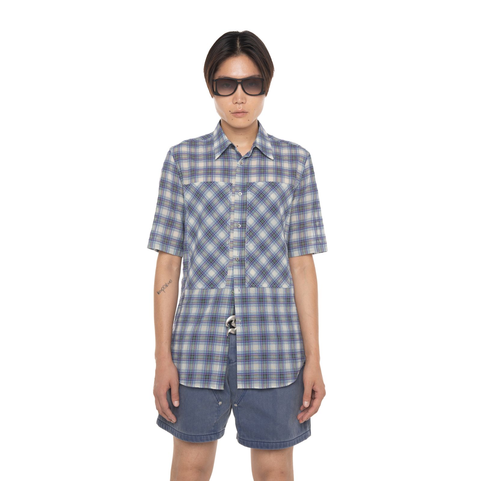 【残り一点】"Cotton Check" W-PKT Dress HS Shirt