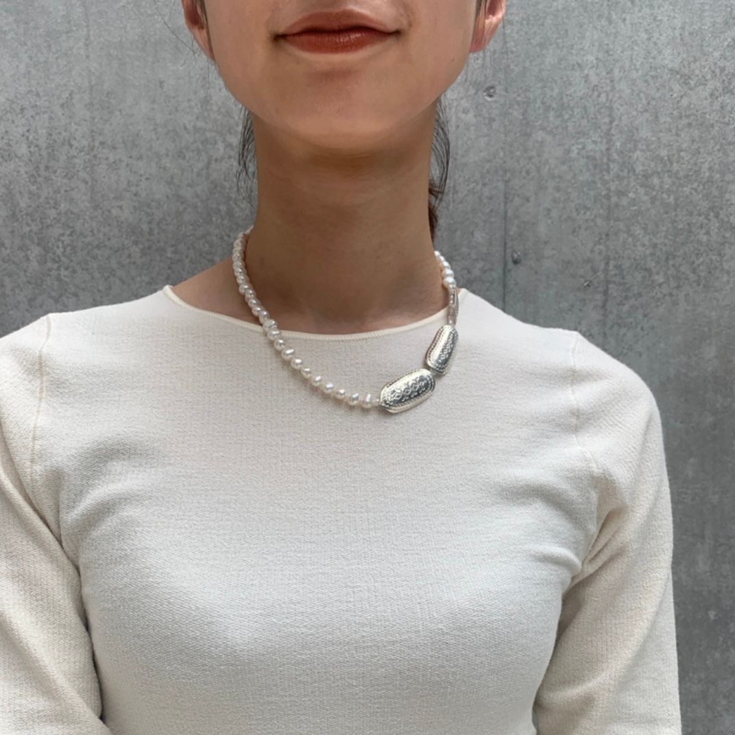 【お取り寄せ注文可能】Teuchi Pearl Plate Necklace 42