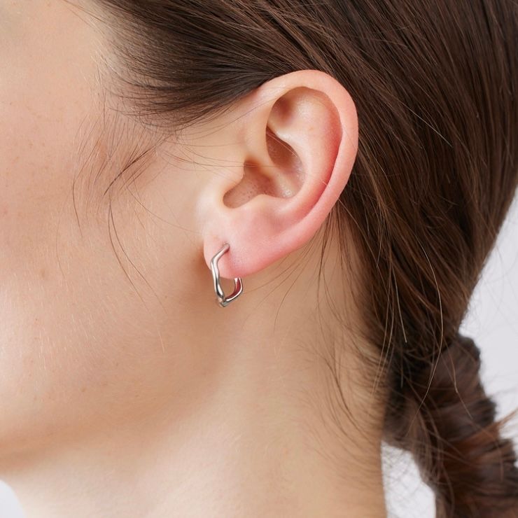 【残り一点】Branch Hoop 1.2cm(SILVER)