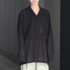 【残り一点】シアーコットンオープンカラーL/Sシャツ