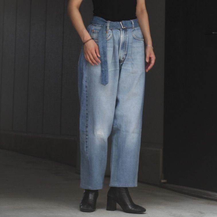 【残り一点】Reconstructed Belted Baggy Denim_2(M)