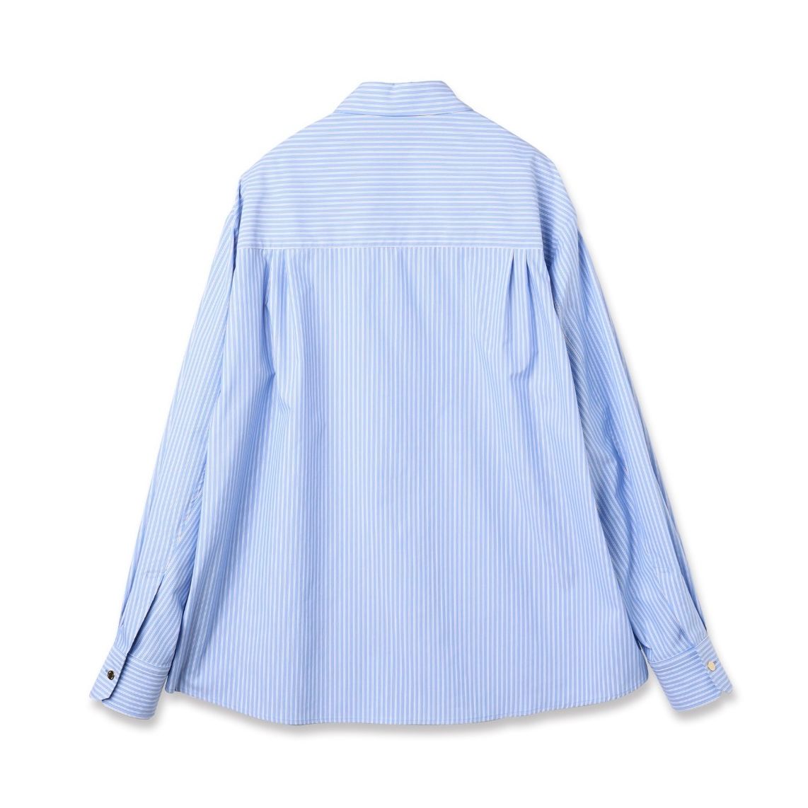 【残り一点】Stripe Front Fly Embroidery Patch Shirt