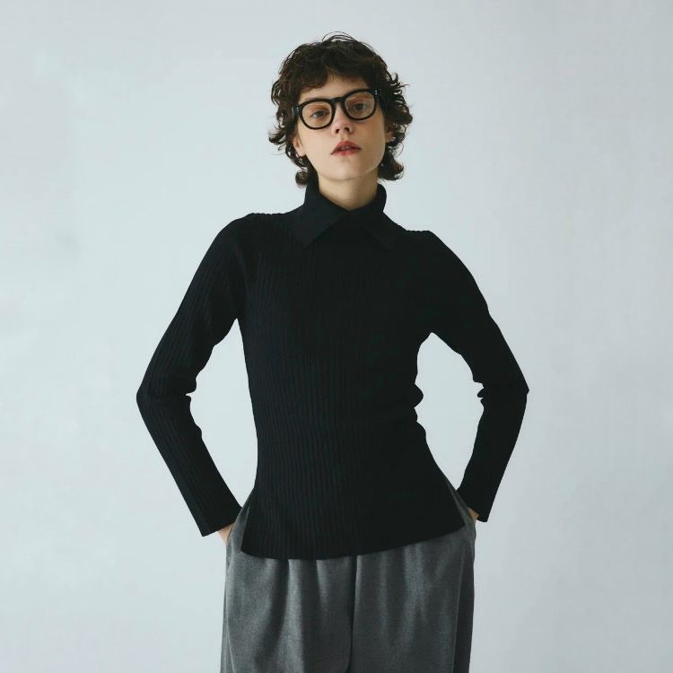 【残り一点】Stand Collar Knit Top