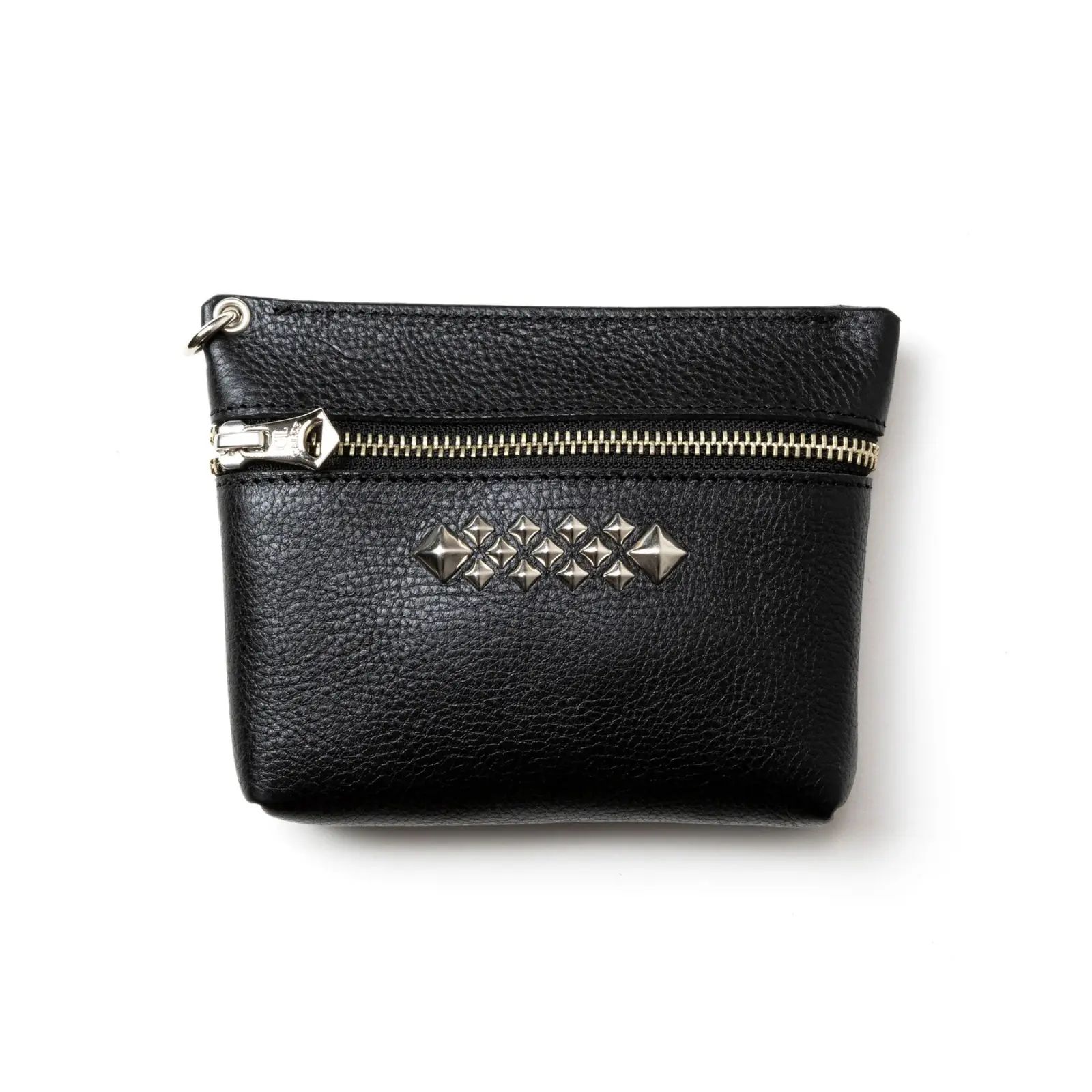 【再販売通知受付可能】Studs Leather Zip Pouch