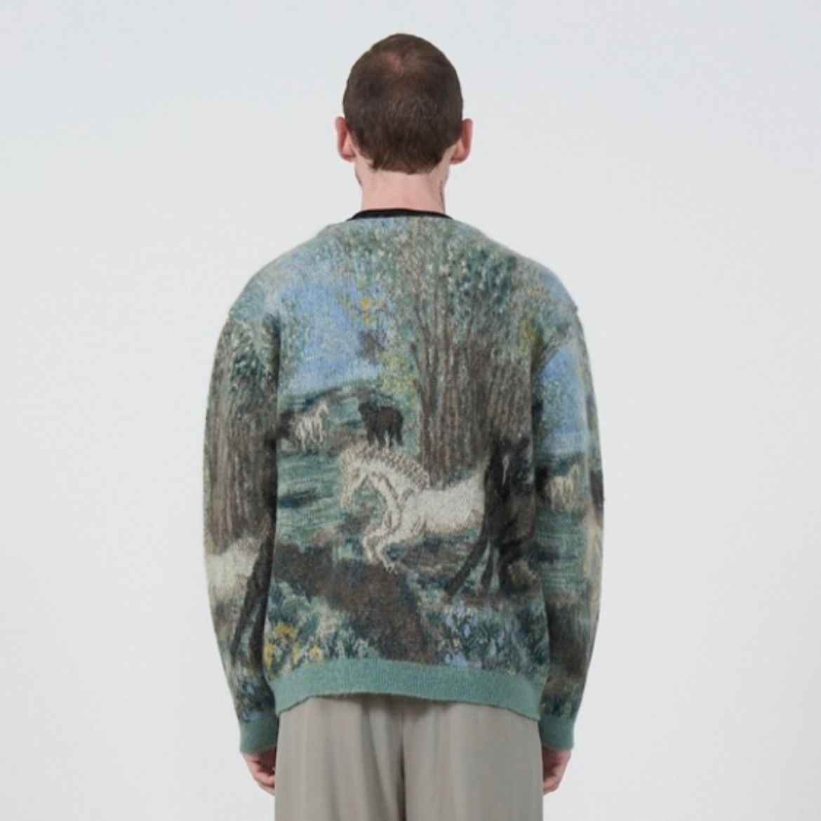 【残りわずか】Horse Jaqucard Mohair Cardigan