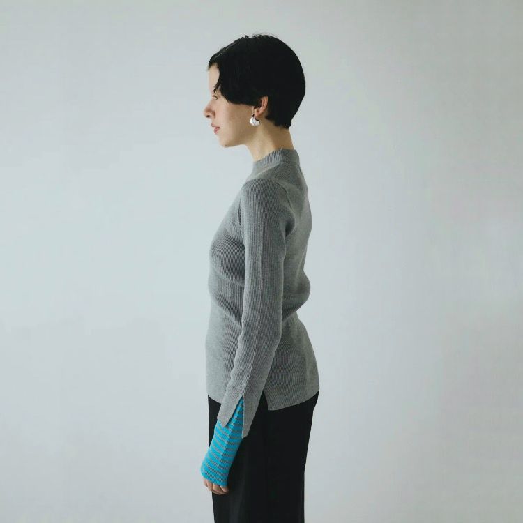 【残り一点】Border Double Cuff Knit Top