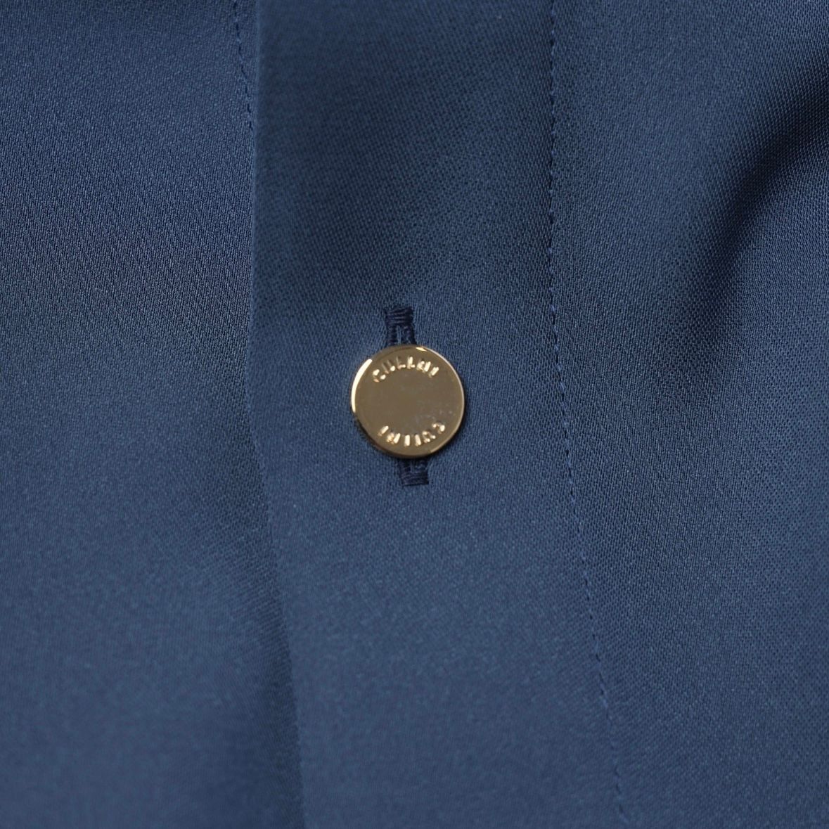 【残り一点】Double Satin Minimal Chin Tab Long Sleeve Shirt