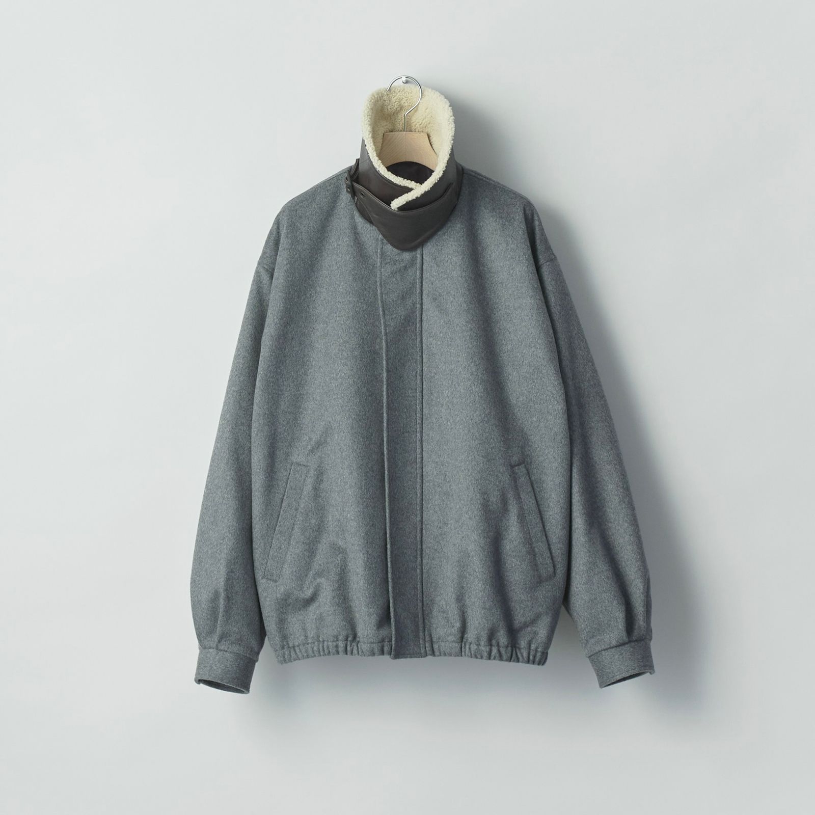 【残りわずか】Mouton Collar Wool Cashmere Padded Jacket