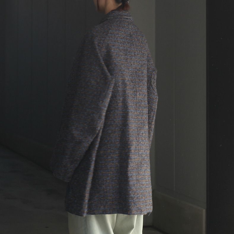 【残り一点】Needlepunched Cotton Plaid Cut Off Coat