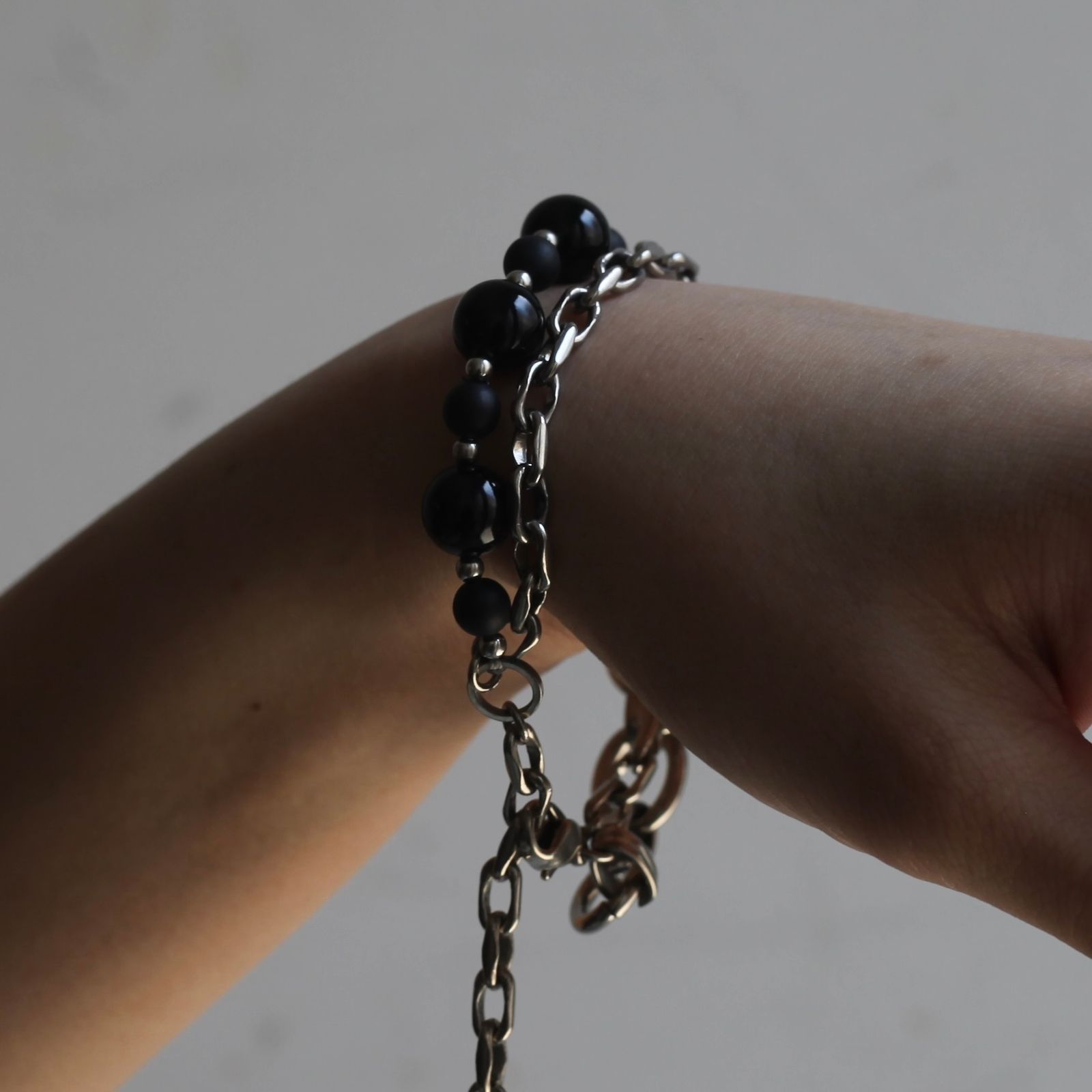 【残り一点】Beads Chain Breacelet_A(SILVER)