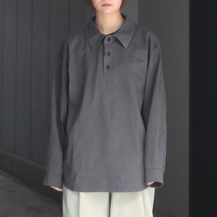 【残り一点】ヘビーコットンガーメントダイL/Sポロシャツ