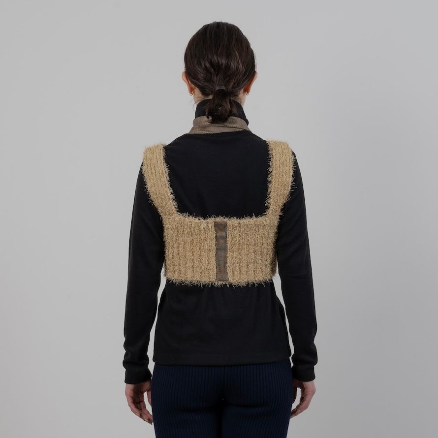 【残り一点】Shimmering Shaggy Knitted Band Tops