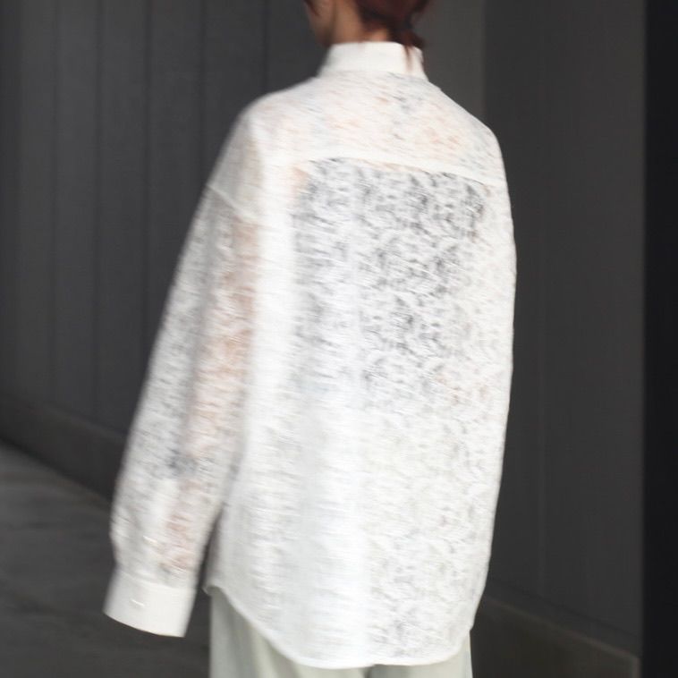 【残り一点】Flower Lace Frill Shirt